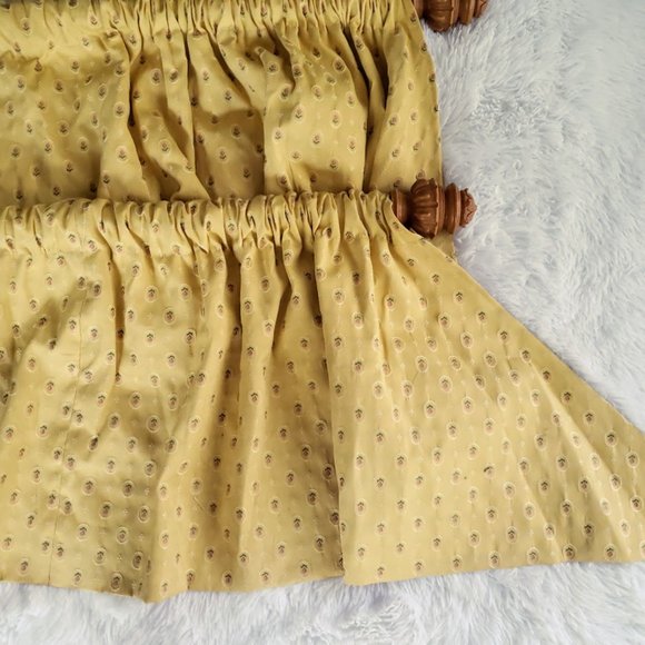 Custom Curtains 2 Valances 68W x 18L Each Wide Pocket Yellow Roses Heavy Duty Co - Picture 2 of 14